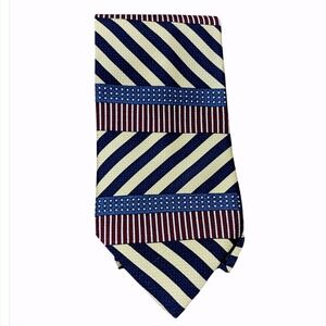 J.S.A. Bank Executive Collection Extra Long Silk Necktie Patriotic Silk USA